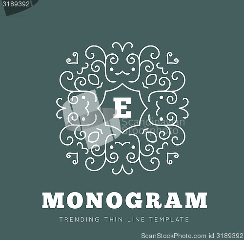 Image of Simple and graceful monogram design template