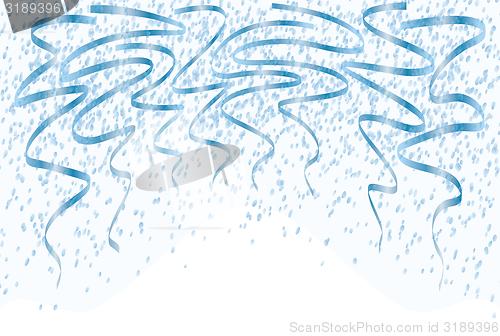 Image of falling blue confetti