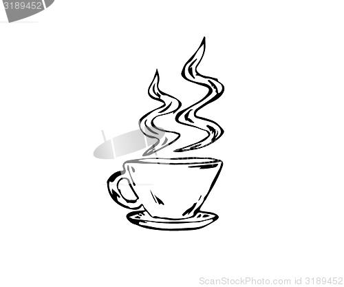 Image of vectorized cup of coffee