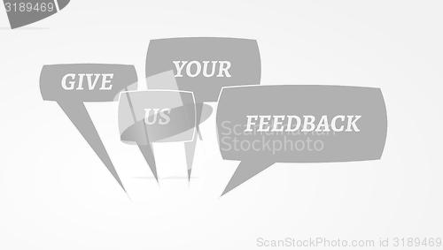 Image of give me feedback speech bubbles