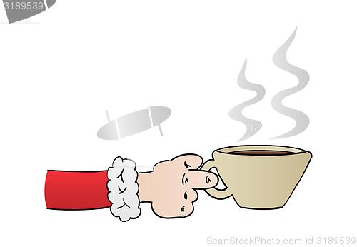 Image of hot coffee and hand