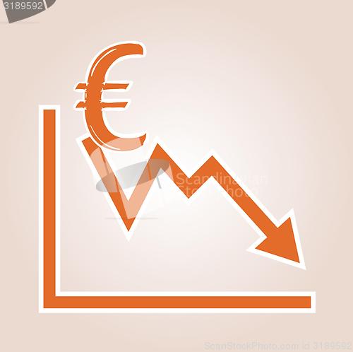 Image of decreasing graph with euro symbol