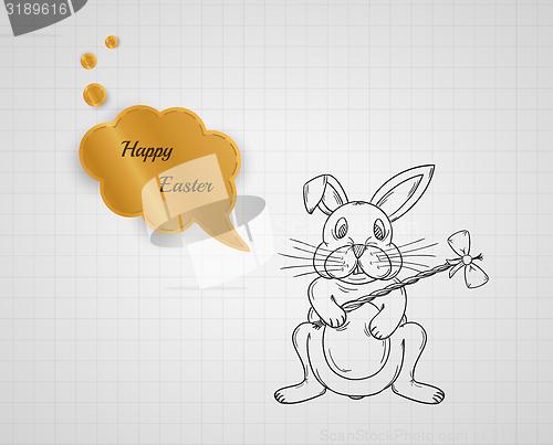 Image of happy easter with bunny