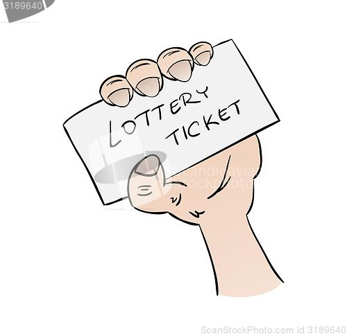 Image of lottery ticket in hand