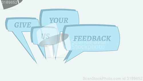 Image of give me feedback speech bubbles