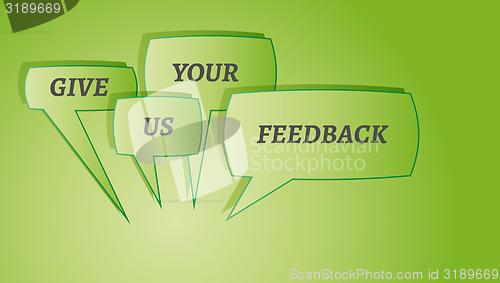 Image of give me feedback speech bubbles