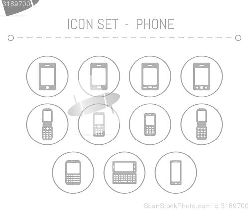 Image of mobil phones icons