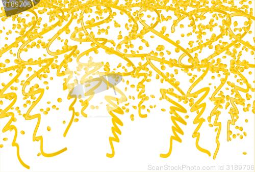 Image of falling gold confetti