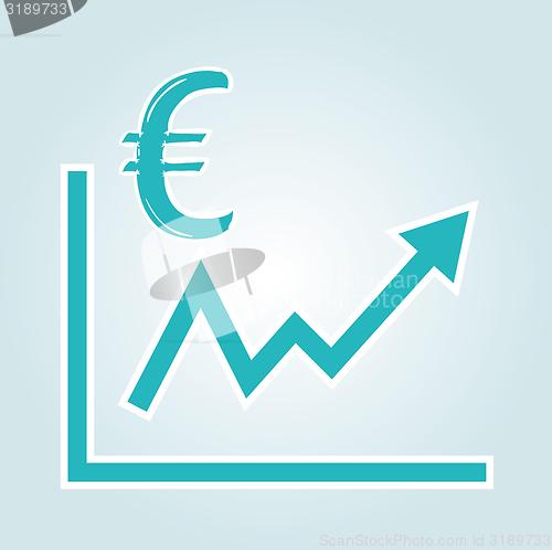 Image of increasing graph with euro symbol