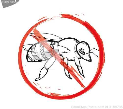 Image of warning sign of the bee