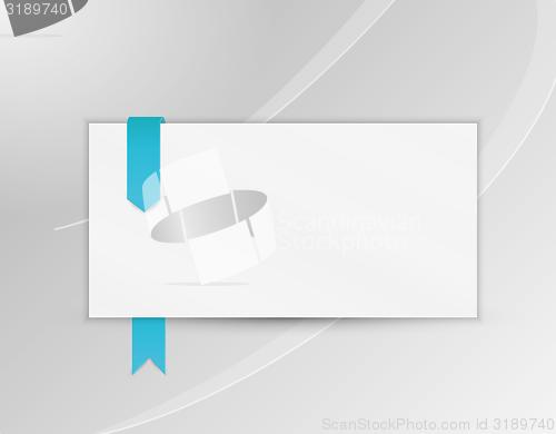 Image of ribbon or bookmark with blank paper