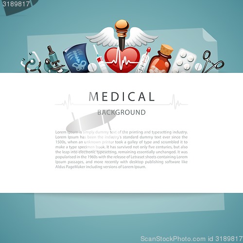 Image of Blue Medical Background with Copy Space