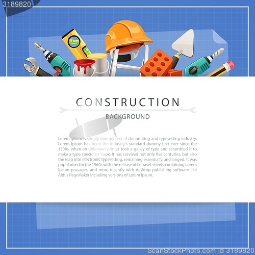 Image of Blueprint Construction Background with Copy Space