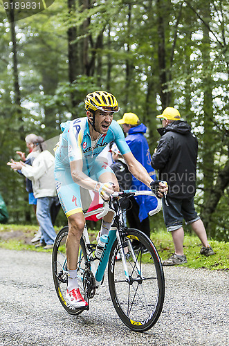 Image of The Cyclist Alessandro Vanotti Climbing Col du Platzerwasel - To