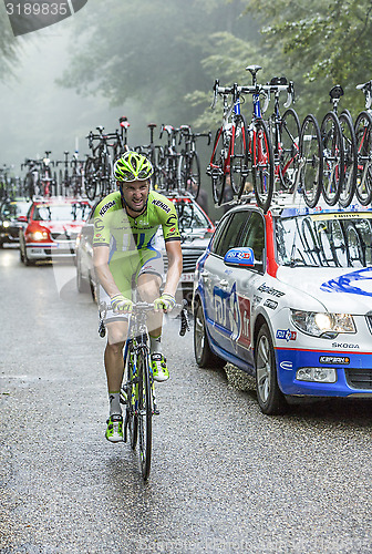 Image of The Cyclist Fabio Sabatini Climbing Col du Platzerwasel - Tour d