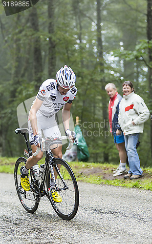 Image of The Cyclist Anthony Delaplace Climbing Col du Platzerwasel - Tou