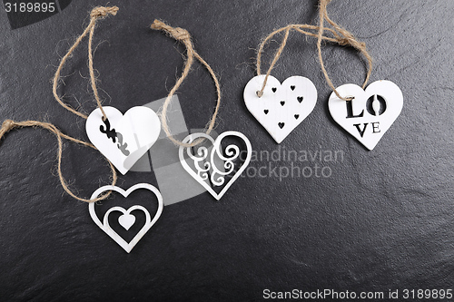 Image of Wooden hearts.