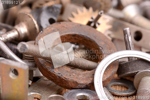 Image of Different screws and other parts, close up