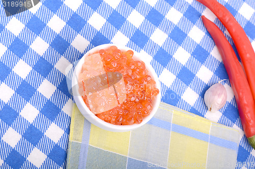 Image of red caviar and red pepper