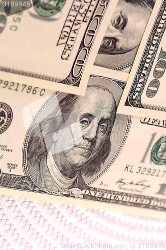 Image of Close up view of dollar banknote