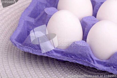 Image of Chicken eggs in egg tray