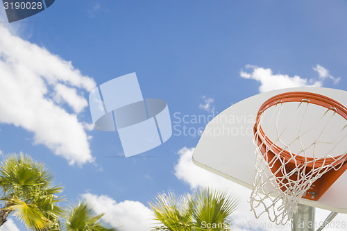 Image of Abstract of Community Basketball Hoop and Net