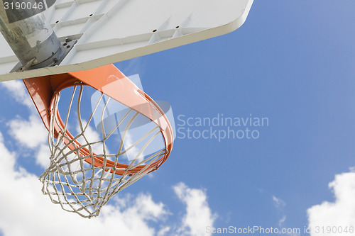 Image of Abstract of Community Basketball Hoop and Net