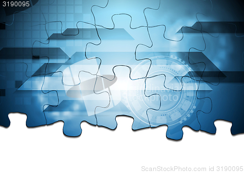 Image of Hi-tech puzzle vector background