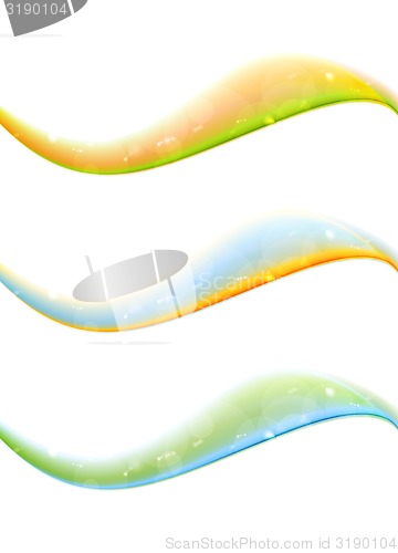 Image of Shiny smooth waves vector banners