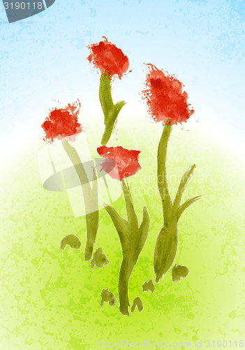Image of Watercolor floral bright background