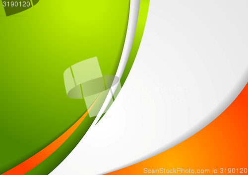 Image of Corporate wavy abstract background. Irish colors