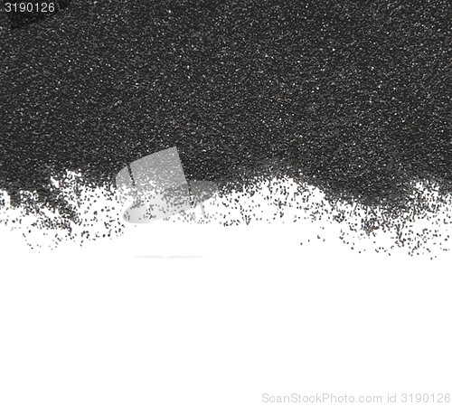 Image of Black sand on white background