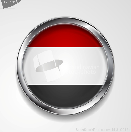 Image of Republic of Yemen metal button flag