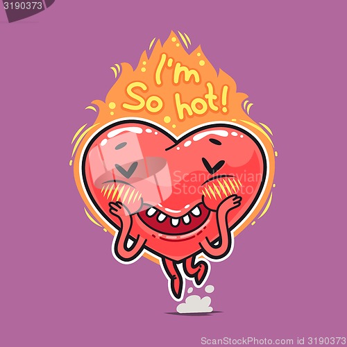 Image of Cute Burning Heart for Valentine\'s Day