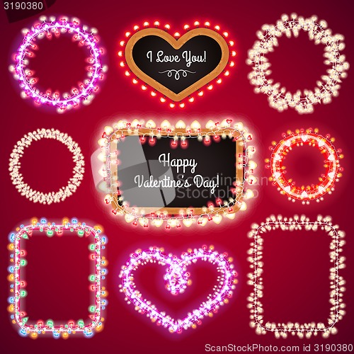 Image of Valentines Lights Frames with a Copy Space Set4
