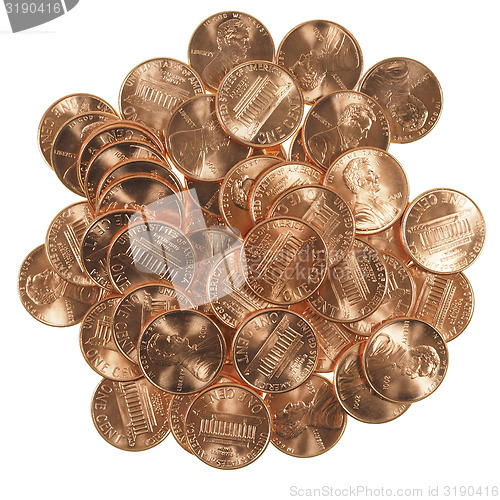 Image of Dollar coins 1 cent wheat penny cent