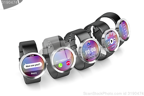 Image of Group of smartwatches