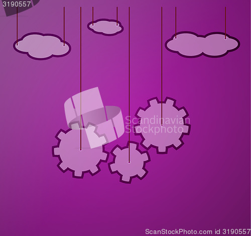 Image of violet background with cogwheel