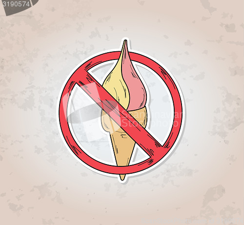 Image of sign entry ban ice cream