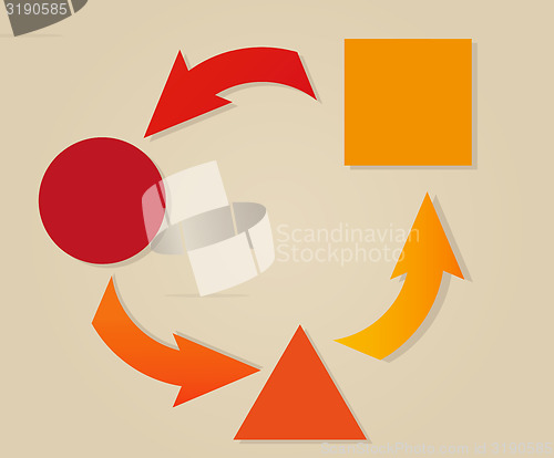 Image of gradient circle arrows and different objects