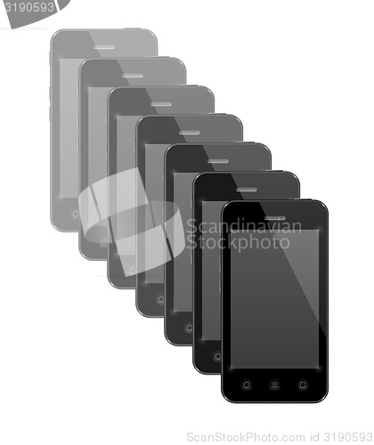 Image of group of smartphones