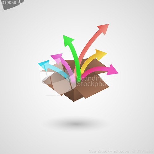 Image of paper box and arrows