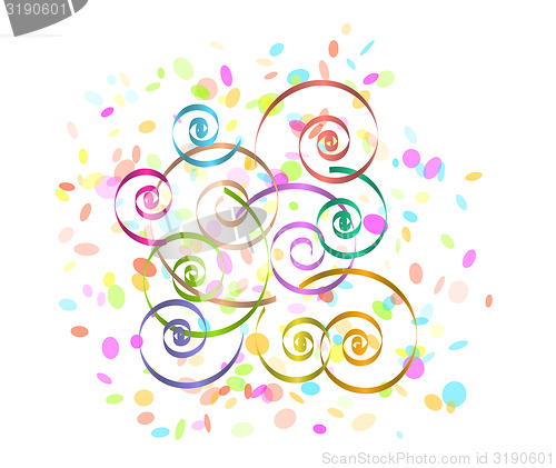 Image of confetti and spirals