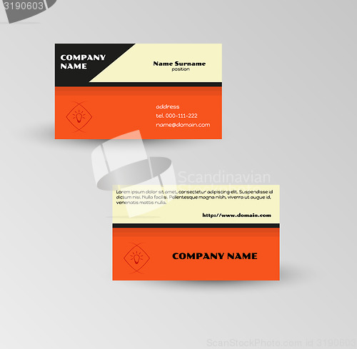 Image of modern red business card vector template