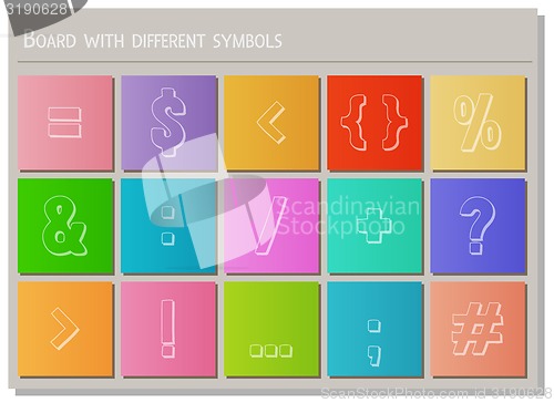 Image of board with different symbols