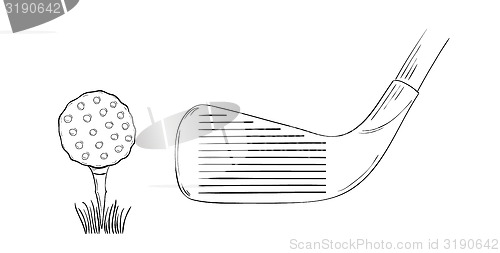 Image of sketch of the golf ball and golf club