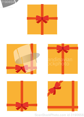 Image of flat style, wrapped gift or gift card