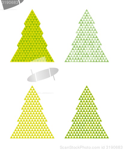 Image of abstract trees with triangle on the top