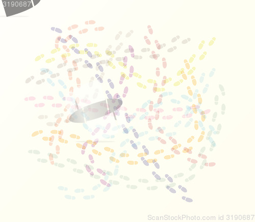 Image of many color footprints