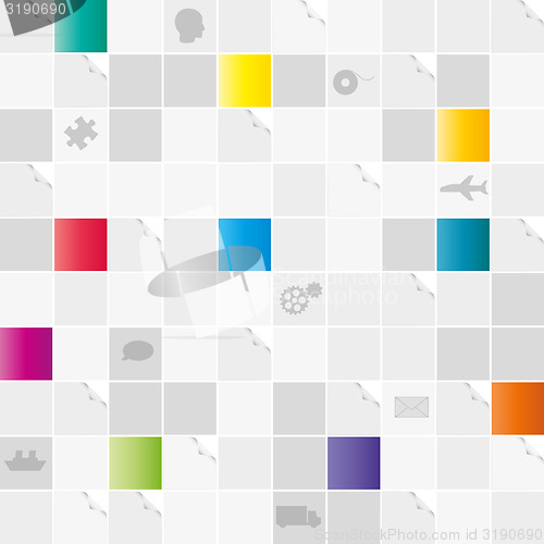 Image of field of gray and color squares